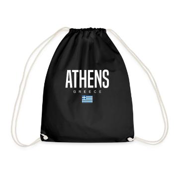 Athen Griechenland - Turnbeutel - Schwarz - Vorne