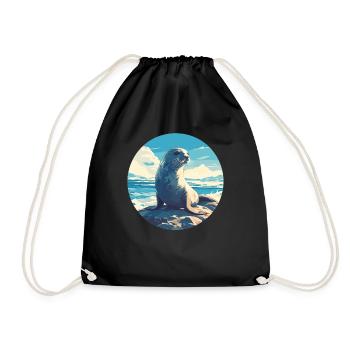 Seals, Seal - Drawstring Bag - black - Front