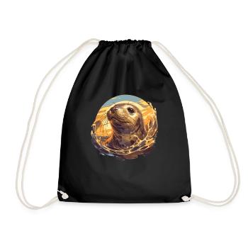Seals, Seal - Drawstring Bag - black - Front