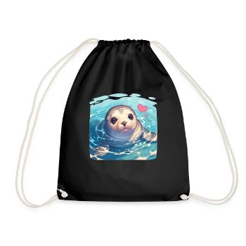 Seals, Seal - Drawstring Bag - black - Front