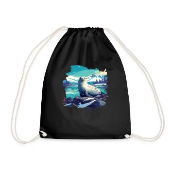 Seals, Seal - Drawstring Bag - black - Front