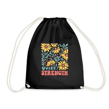 Fleurs bohèmes - motivation force tranquille - Sac de sport léger - noir - Devant