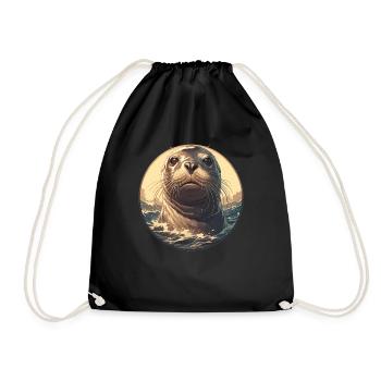 Seals, Seal - Drawstring Bag - black - Front