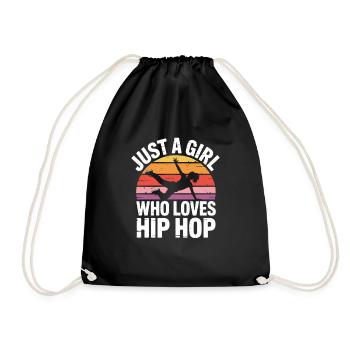 Just a girl who loves hip hop - Drawstring Bag - black - Front
