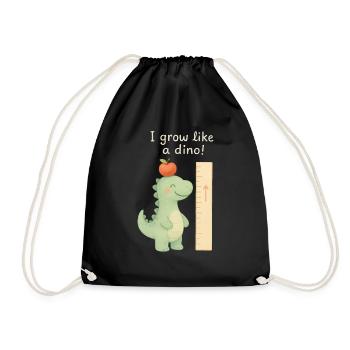 Je grandis comme une pépinière de T-rex - Sac de sport léger - noir - Devant