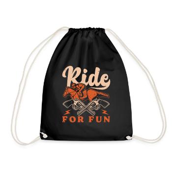 Hobby Horse Rider Ride For Fun English Riding - Turnbeutel - Schwarz - Vorne