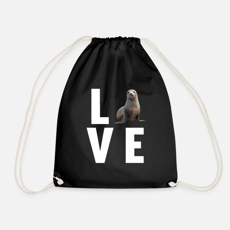 Seals, Seal - Drawstring Bag - black