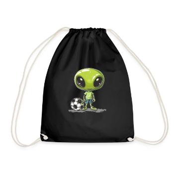 Soccer Alien Buddy - Drawstring Bag - black - Front