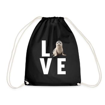 Seals, Seal - Drawstring Bag - black - Front