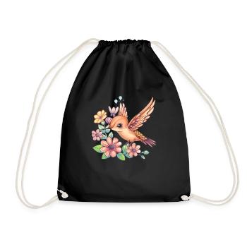 Colibri entre les fleurs - Sac de sport léger - noir - Devant