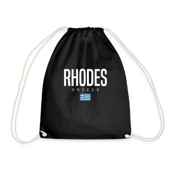 Rhodos Griechenland - Turnbeutel - Schwarz - Vorne