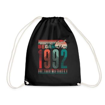 Anniversaire 1992 Vintage Août Cadeau Rétro - Sac de sport léger - noir - Devant