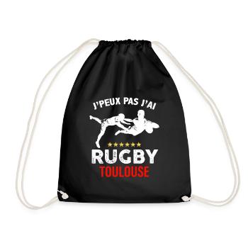 Je peux pas j'ai Toulouse Rugby Supporter - Sac de sport léger - noir - Devant