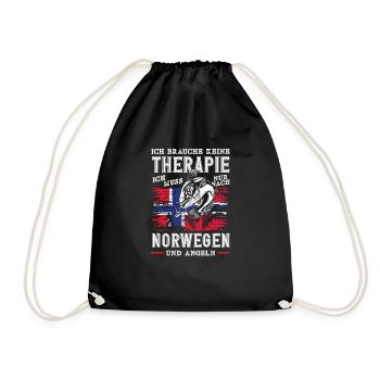Norvège Pêche Dire Drôle Design - Sac de sport léger - noir - Devant