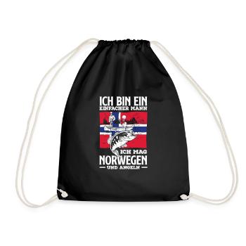 Norvège Pêche Dire Drôle Design - Sac de sport léger - noir - Devant