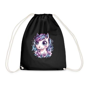 Frange avec des fleurs - Sac de sport léger - noir - Devant