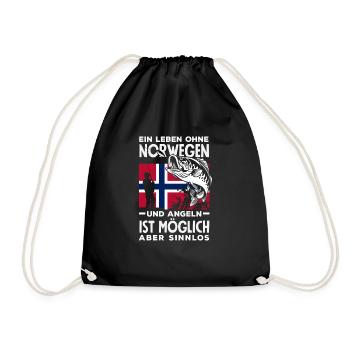 Norvège Pêche Dire Drôle Design - Sac de sport léger - noir - Devant