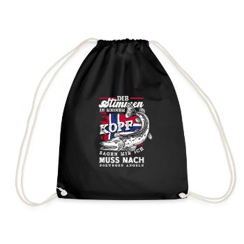 Norwegen Angeln Spruch Lustiges Design - Turnbeutel - Schwarz - Vorne