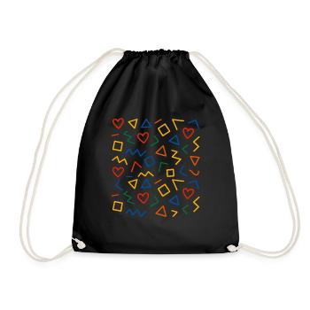 Geometrisches Muster Design - Turnbeutel - Schwarz - Vorne