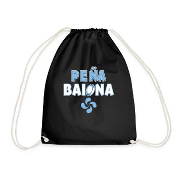 Pena Baiona of Bayonne Rugby Pays Basque - Drawstring Bag - black - Front