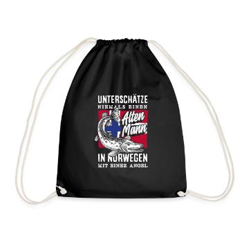 Norvège Pêche Dire Drôle Design - Sac de sport léger - noir - Devant