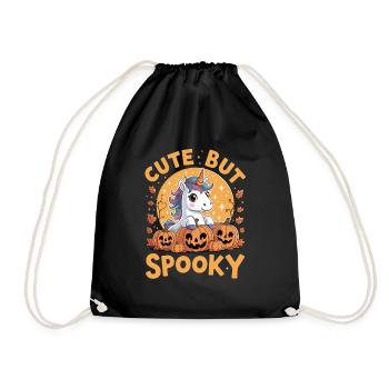 Cute but creepy – Halloween Unicorn - Drawstring Bag - black - Front