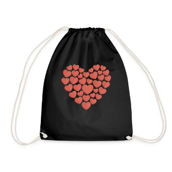 Un coeur fait de coeurs Saint-Valentin Amour mignon - Sac de sport léger - noir - Devant