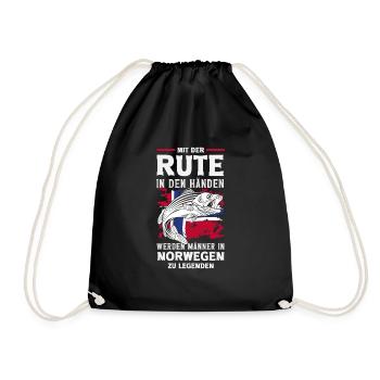 Norvège Pêche Dire Drôle Design - Sac de sport léger - noir - Devant