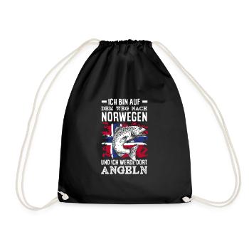 Norvège Pêche Dire Drôle Design - Sac de sport léger - noir - Devant