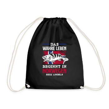 Norvège Pêche Dire Drôle Design - Sac de sport léger - noir - Devant