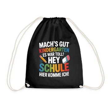 Kindergarten Leavers Kita School Start School Enrollment - Drawstring Bag - black - Front