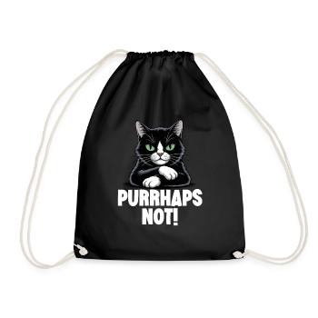 Drôle de chat noir maléfique ronronne peut-être pas - Sac de sport léger - noir - Devant