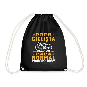 Bike Bicycle Papa Cyclist Coolest Fun - Drawstring Bag - black - Front