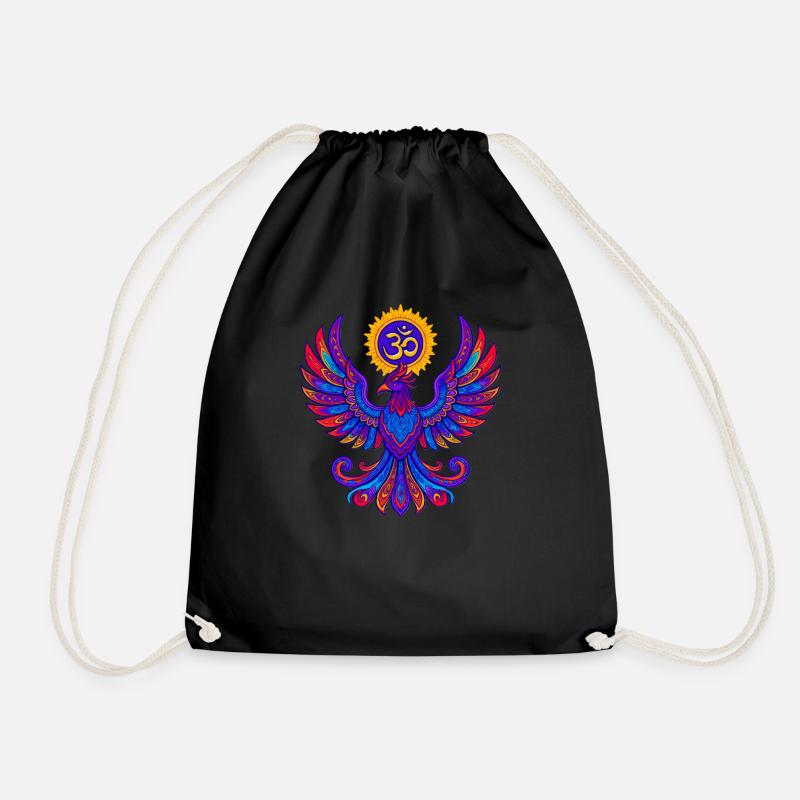 Goa Phoenix Spiritual - Psytrance and Goa Party - Drawstring Bag - black