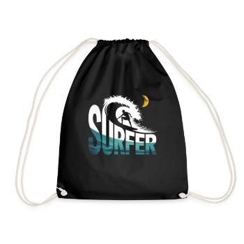 Surfeurs la nuit - Sac de sport léger - noir - Devant