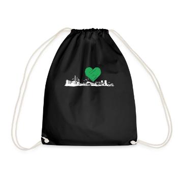 Mönchengladbach Geschenk Herren Hooligan Ultras - Turnbeutel - Schwarz - Vorne