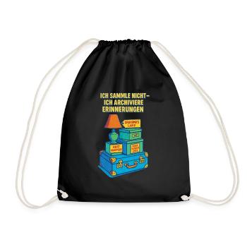 Je ne collectionne pas, j’archive des souvenirs - Sac de sport léger - noir - Devant