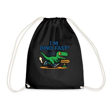I'm Dino-Fast Kindergarten Graduation - Drawstring Bag - black - Front