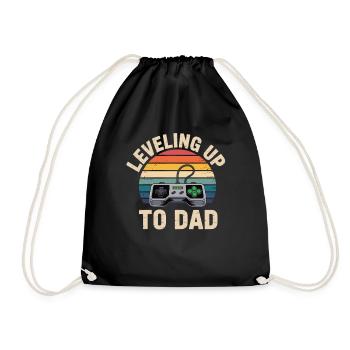 Level Up to Dad Shirt - Drawstring Bag - black - Front