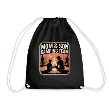 Équipe de camping Maman et fils - Sac de sport léger - noir - Devant
