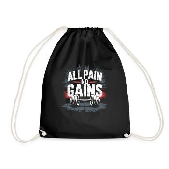 All Pain No Gains - No Training, No Success - Drawstring Bag - black - Front