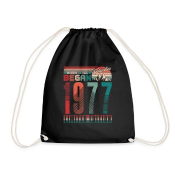 Anniversaire 1977 Vintage Septembre Cadeau Rétro - Sac de sport léger - noir - Devant