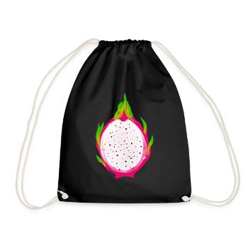 Drachenfrucht Kostüm Obst Frucht Drachen-Früchte - Turnbeutel - Schwarz - Vorne