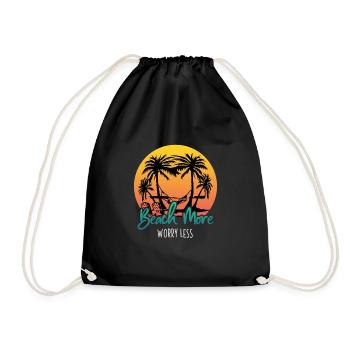 Plage Plus S’Inquiéter Moins - Look de plage décontracté - Sac de sport léger - noir - Devant