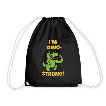 I'm Dino-Strong Tyrannosaurus Rex Kinder - Turnbeutel - Schwarz - Vorne