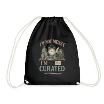 Antique collector Messy Curated - Drawstring Bag - black - Front