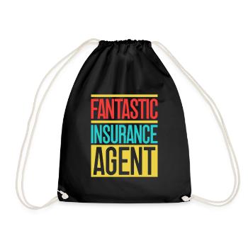 Insurance Agent Fantastic Agent Funny Insurance - Drawstring Bag - black - Front