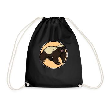 Honey Badger Honigsdachs - Turnbeutel - Schwarz - Vorne