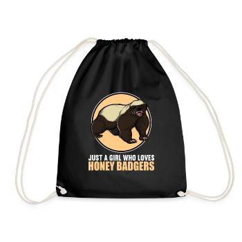 Honey Badger Honigsdachs - Turnbeutel - Schwarz - Vorne