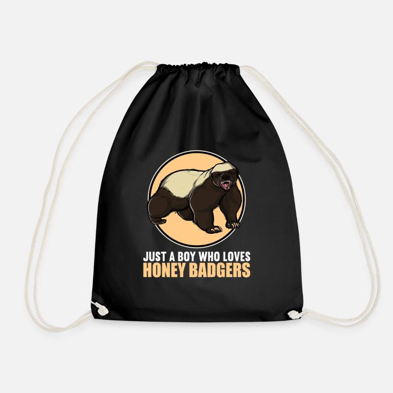 Honey Badger Honigsdachs - Drawstring Bag - black